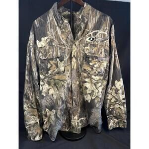Mossy‎ Oak Waterfowl Shirt Mens Large Camo Button Down Hunting LS Mesh Vents